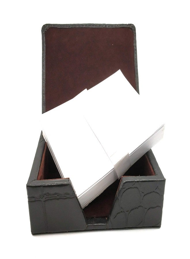 Luxxora Genuine Textured Leather Memo Pad Holder with Paper - Elegant Notepad Holder for Office & Home | Professional Desk Notepad with Genuine Textured Leather Note Pad Cover | Color - Black - Image 3